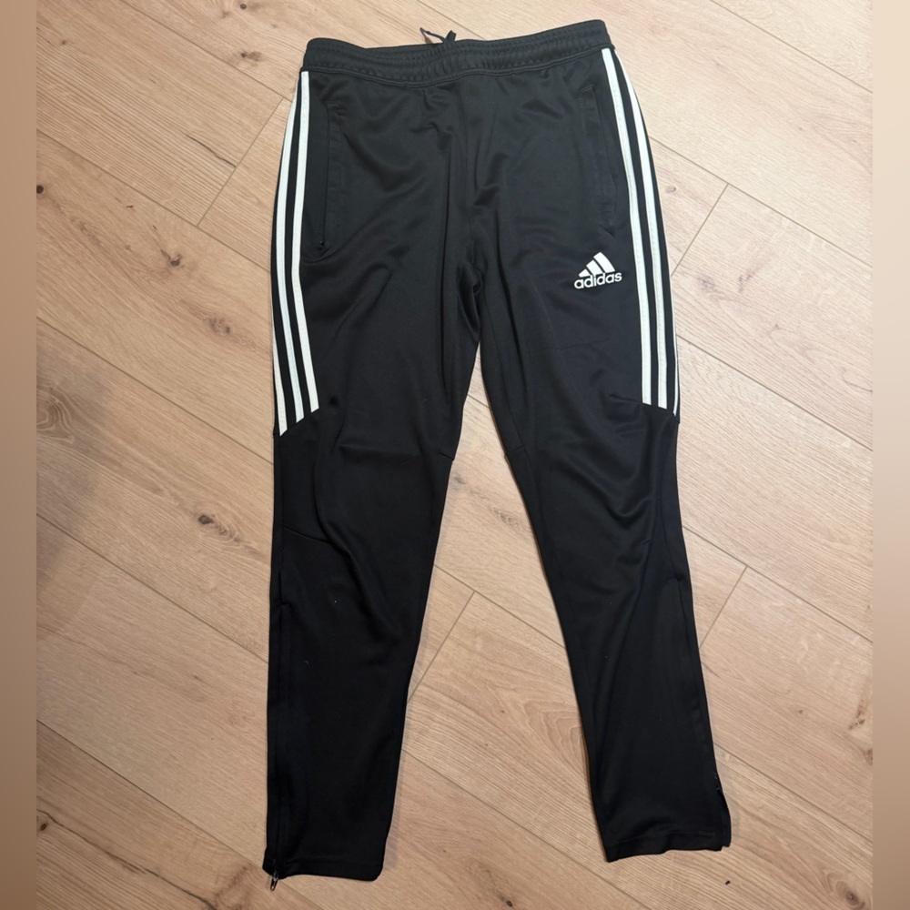 Adidas Men’s Black Joggers with White Stripes